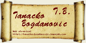 Tanacko Bogdanović vizit kartica